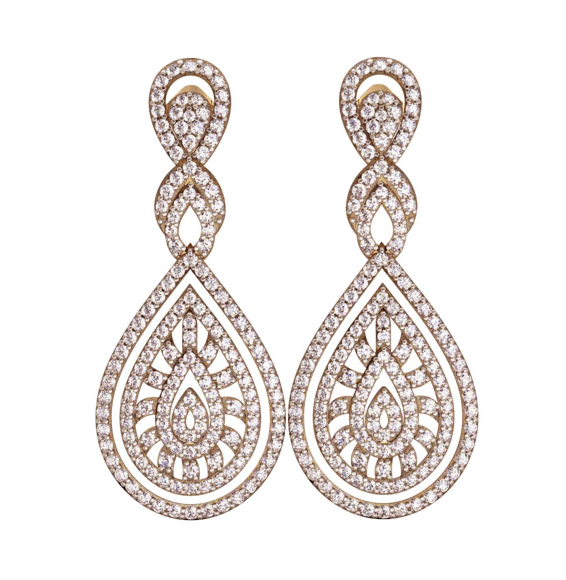 Long diamond hot sale earrings wedding